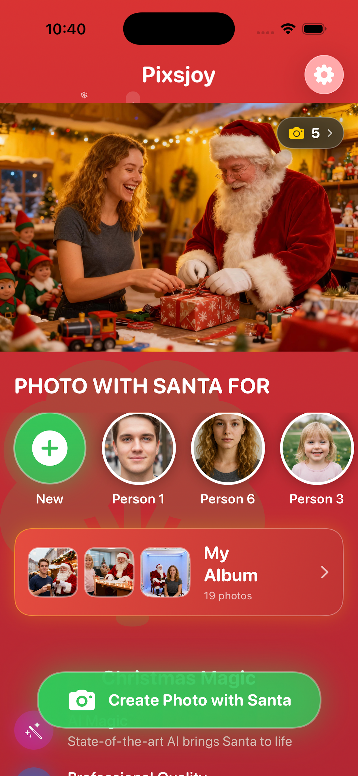 AI Santa Photo Generator Screenshot - Pixsjoy App