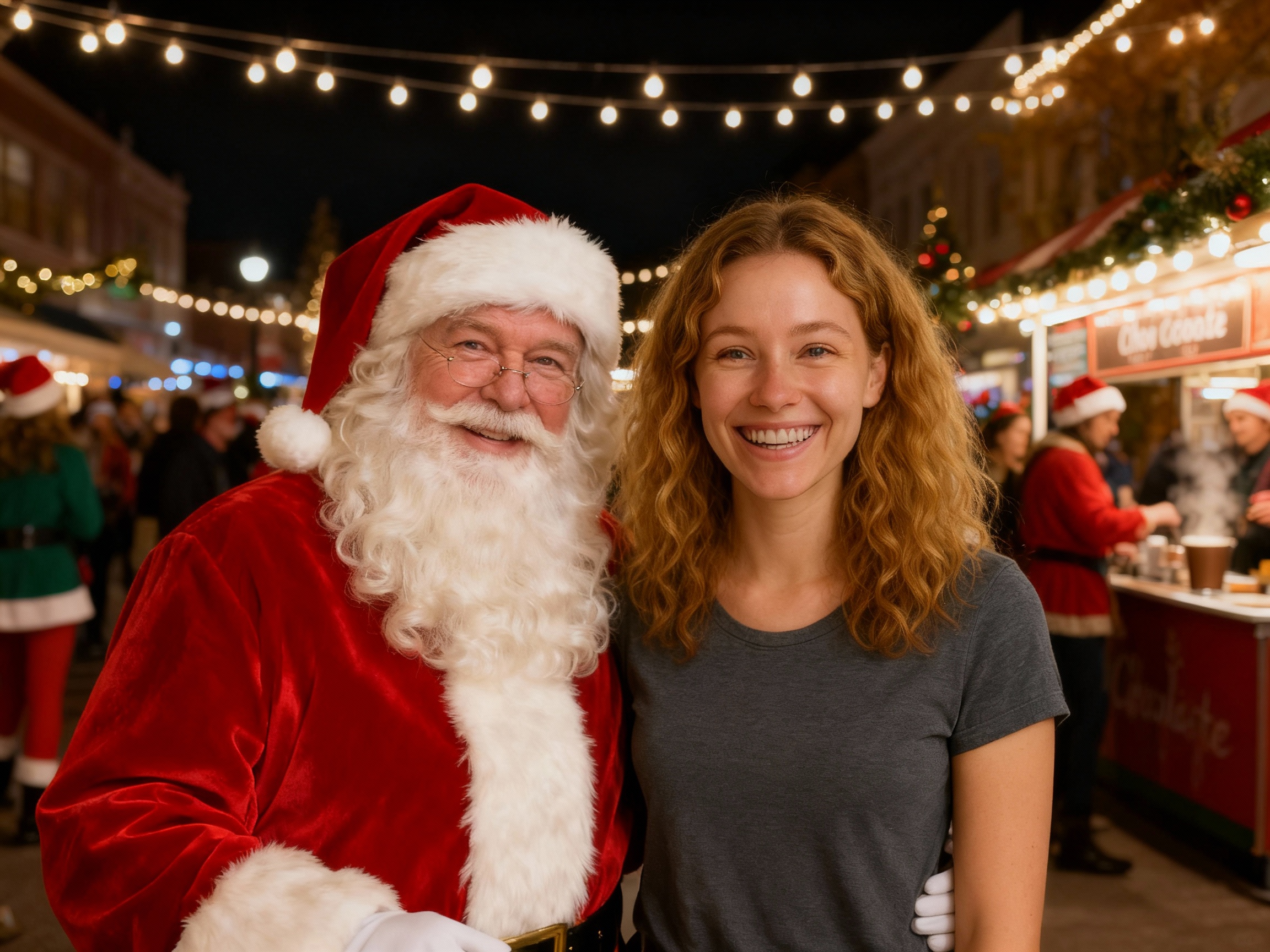 AI Photo with Santa - Christmas Tree Scene Example